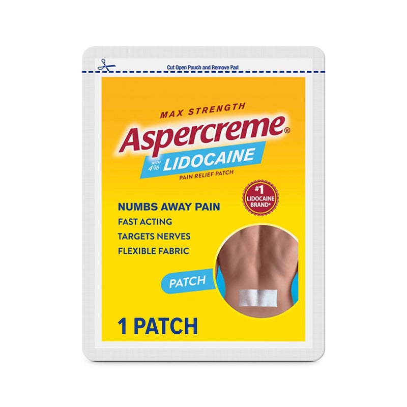 Aspercreme لصقة تخفيف الألم ماكس سترينث أسبيركريم مع ليدوكائين للظهر، خالية من الروائح - Image 1